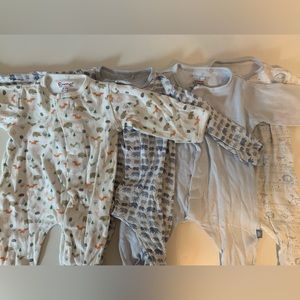 Bundle of 4 magnetic 0-3 months pajamas